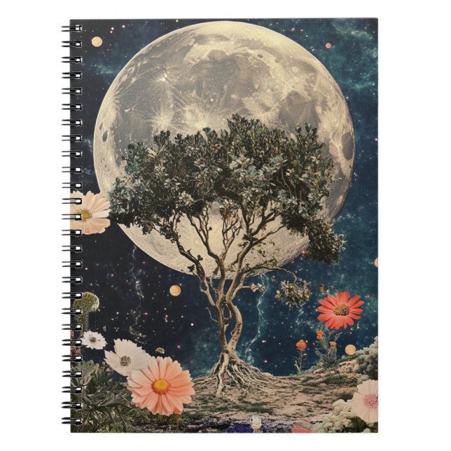 Moonlit Tree & Blossoms Notebook (Front)