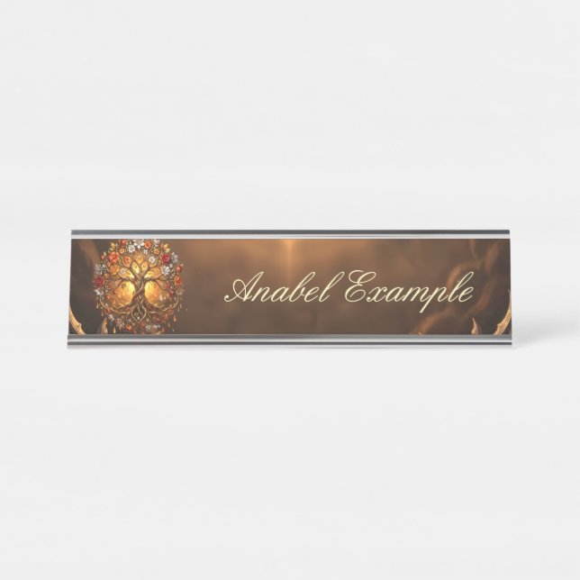 Moonlit Tree of Embered Eternity.  Desk Name Plate (Front)