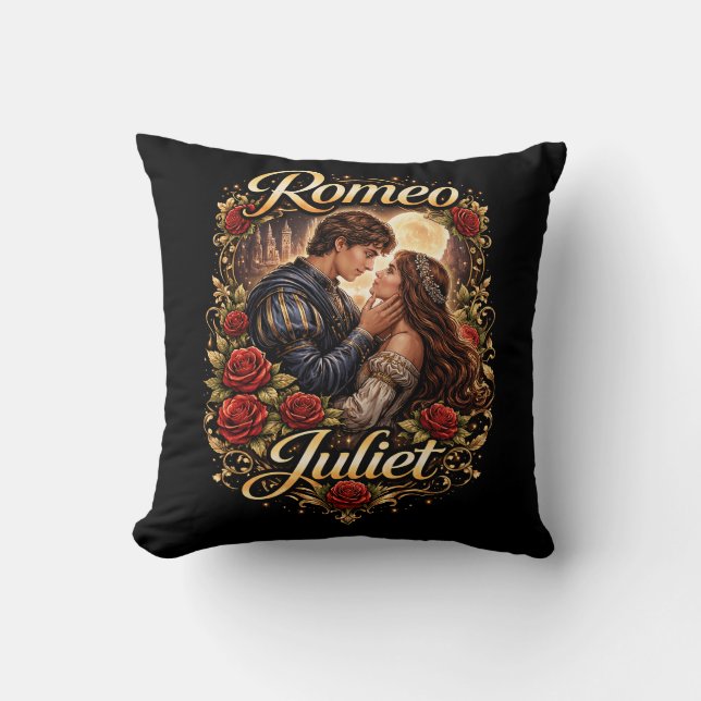 Moonlit Verona Lovers Throw Pillow (Front)