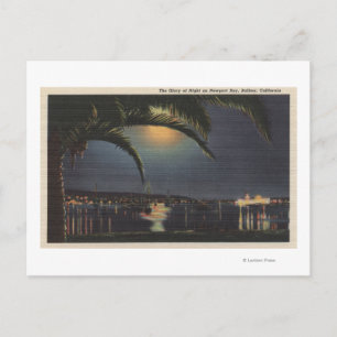 Moonlit View of Newport Bay Postcard