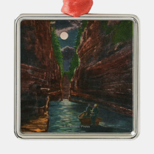 Moonlit View of the Flume Metal Ornament