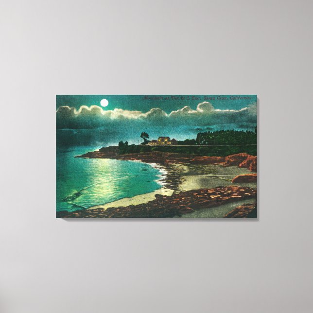 Moonlit view of the Vue de l'EauSanta Cruz, CA Canvas Print (Front)