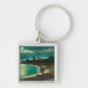 Moonlit view of the Vue de l'EauSanta Cruz, CA Keychain