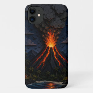 Moonlit Volcano iPhone 11 Case
