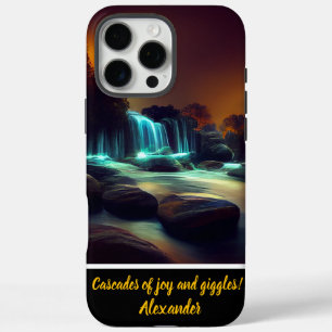 Moonlit waterfall night scene iPhone 16 pro max case