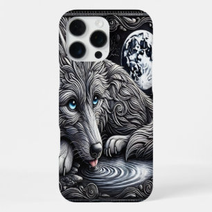 Moonlit White Wolf Wonder iPhone 16 Pro Max Case