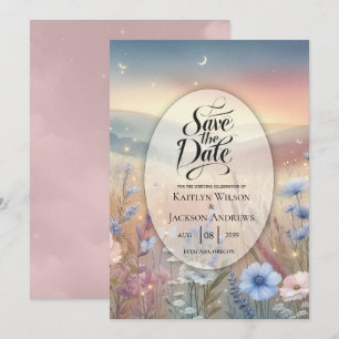 Moonlit Wildflower Whispers Wedding Save The Date