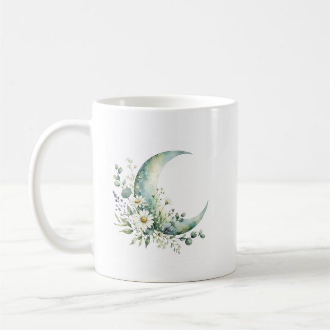 Moonlit Wildflowers Watercolor Mug (Left)