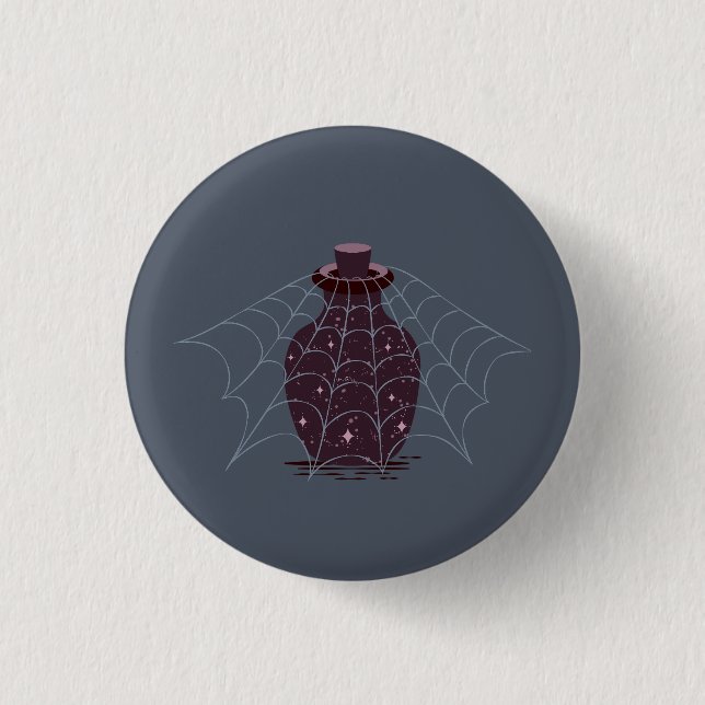 Moonlit Witchy Halloween Magic Bottle 1 Inch Round Button (Front)