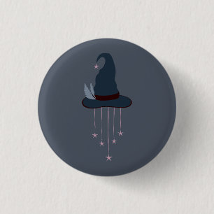 Moonlit Witchy Halloween Pattern 1 Inch Round Button