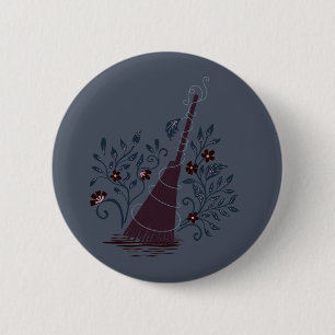Moonlit Witchy Halloween Pattern 2 Inch Round Button