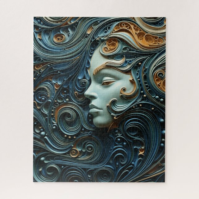 Moonlit Woman 3D Art Jigsaw Puzzle (Vertical)