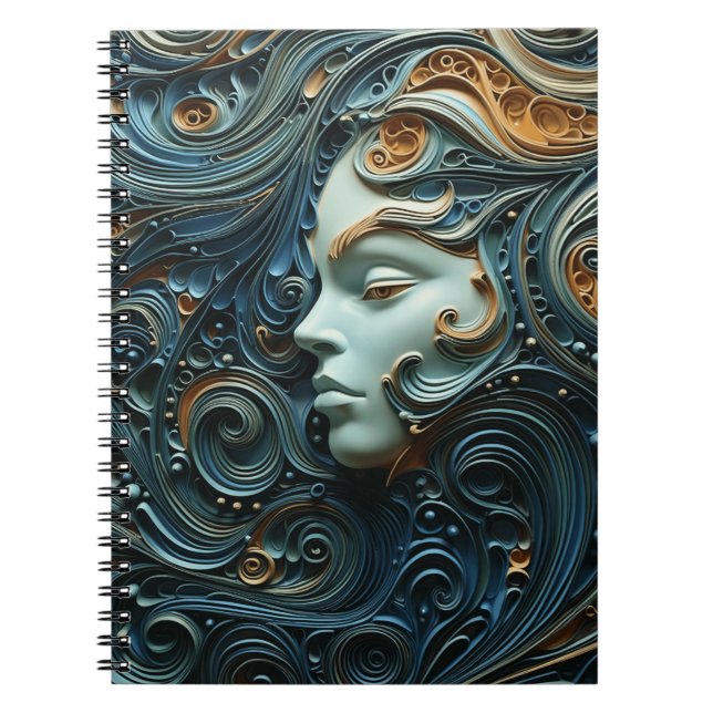 Moonlit Woman 3D Art Notebook (Front)