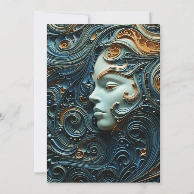Moonlit Woman 3D Art Save The Date (Front)