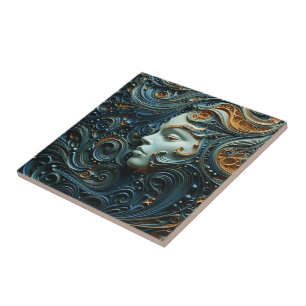 Moonlit Woman 3D Art Tile