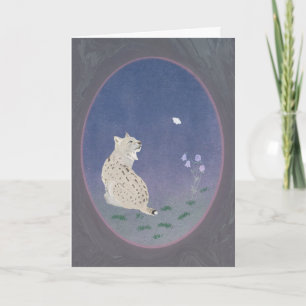 Moonlit Woodland Bobcat 5x7 Greeting Card 
