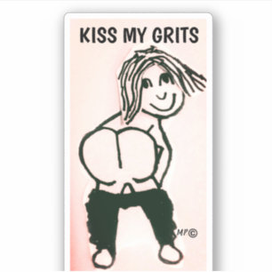 MOONONING BUTT KISS MON GRITS FILLE STICKER PERSON