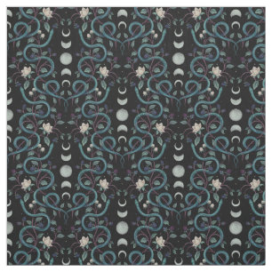 Moonphase Snakes Fabric