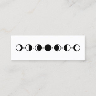 MOONPHRASE Cool Modern Moon Phase Horizontal Mini Business Card