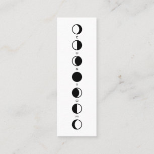 MOONPHRASE Cool Modern Moon Phase Vertical Mini Business Card