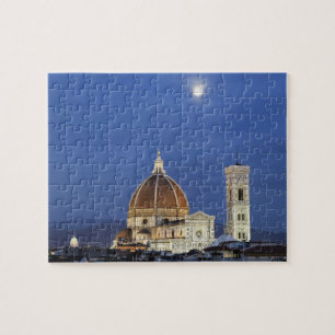 Moonrise and Florence Cathedral, Basilica di Jigsaw Puzzle