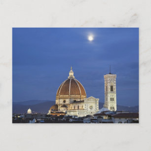 Moonrise and Florence Cathedral, Basilica di Postcard