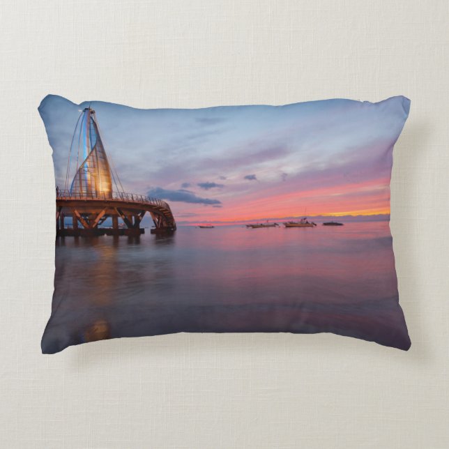 Moonrise And Sunset Decorative Pillow (Front)