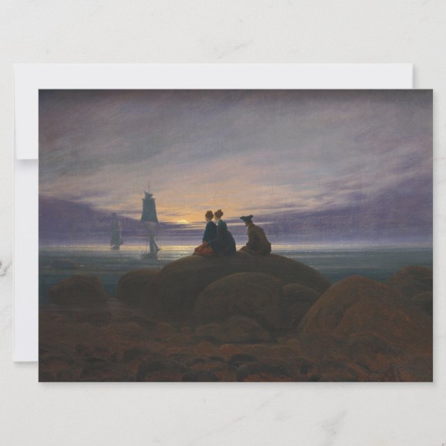 Moonrise by the Sea (by Caspar David Friedrich) Card (Front)