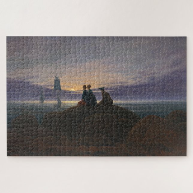 Moonrise by the Sea (by Caspar David Friedrich) Jigsaw Puzzle (Horizontal)