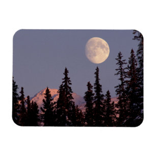 Moonrise Early Winter Anchorage, Alaska Magnet