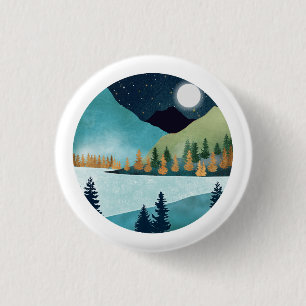 Moonrise Lake 1 Inch Round Button