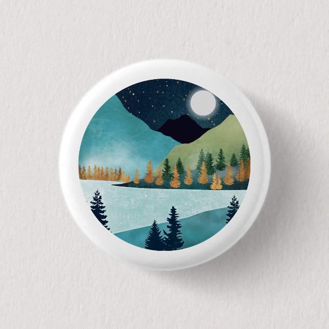 Moonrise Lake 1 Inch Round Button (Front)