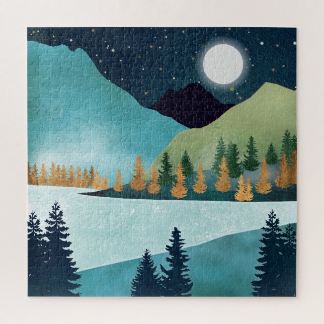 Moonrise Lake Jigsaw Puzzle (Vertical)