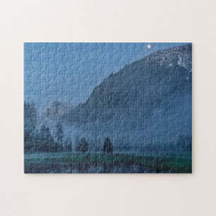 Moonrise & Mist Over Leidig Meadow Jigsaw Puzzle