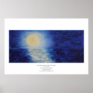 Moonrise Over Lake Michigan II Poster