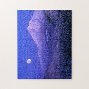 Moonrise over Mt Hood winter, Oregon Jigsaw Puzzle