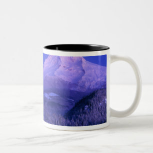 Moonrise over Mt Hood winter, Oregon Two-Tone Coffee Mug