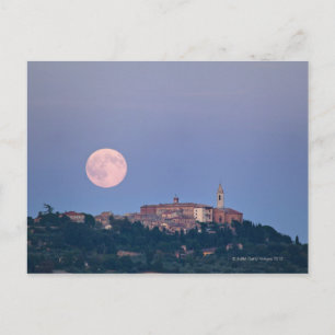 Moonrise over Pienza Postcard