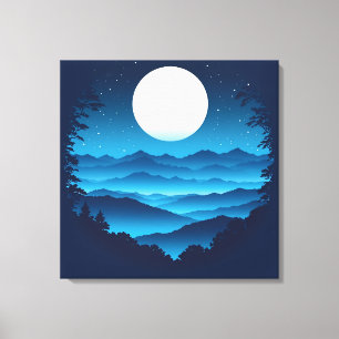 Moonrise Over the Blue Ridge Canvas Print