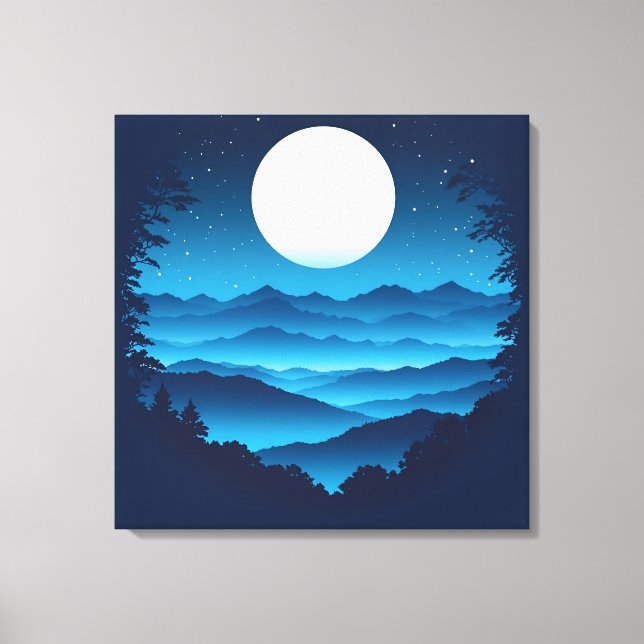 Moonrise Over the Blue Ridge Canvas Print (Front)