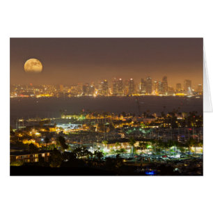 Moonrise over the San Diego skyline