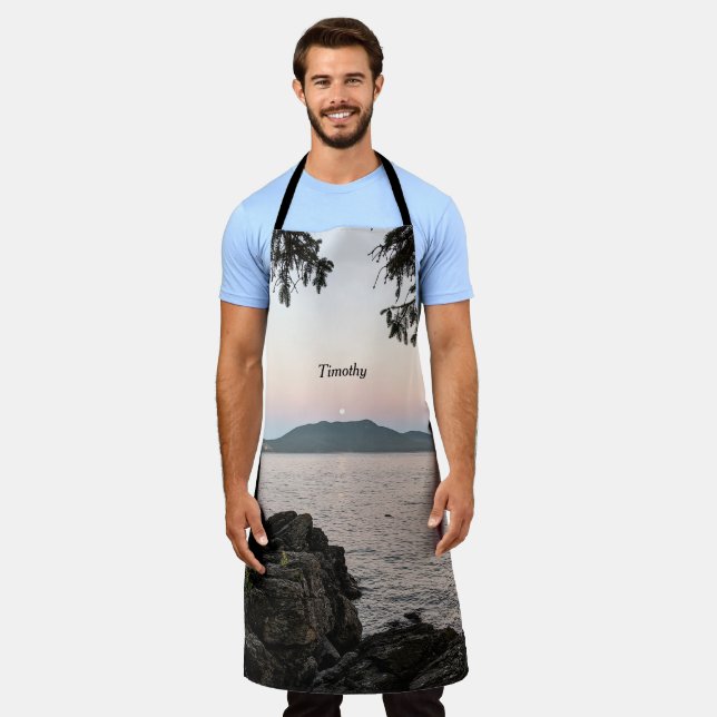 Moonrise Over the San Juan Islands Apron (Worn)