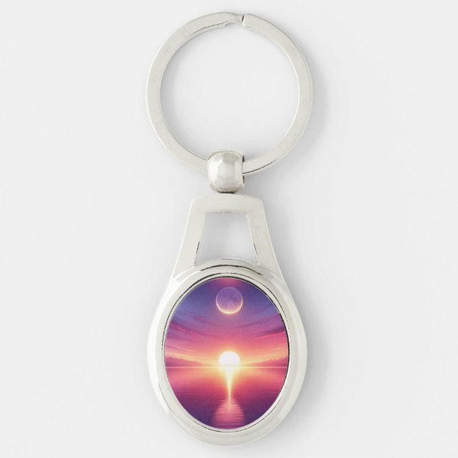 Moonrise Over Tranquil Waters Keychain (Front)
