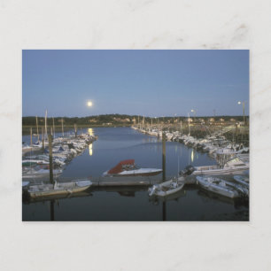 Moonrise over Wellfleet Harbour Cape Cod Postcard