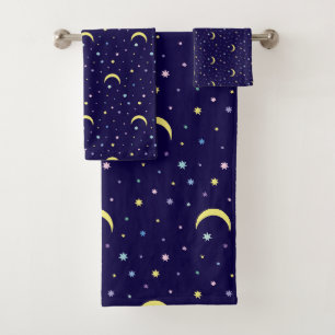 Moons and stars. bath towel set