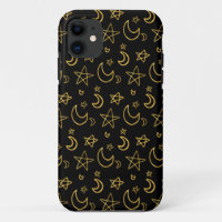 Moons and Stars Gold Pattern
