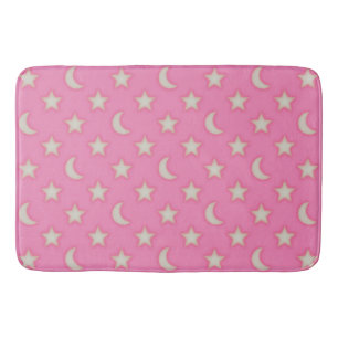 Moons and stars pattern bath mat