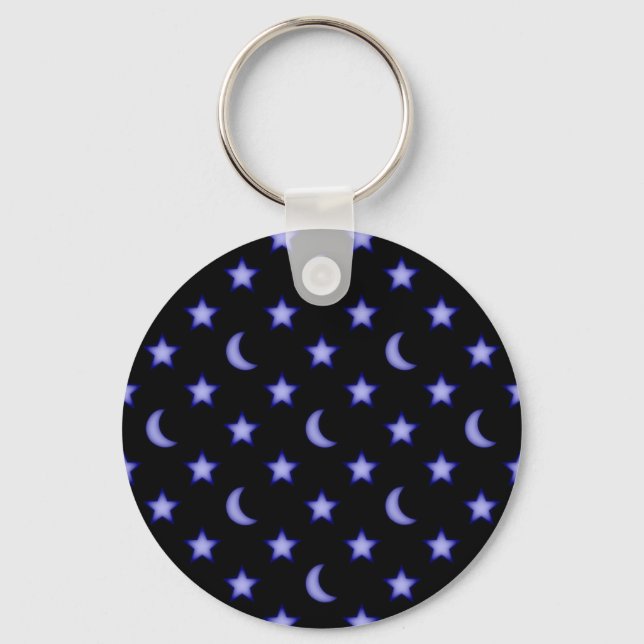 Moons and stars pattern keychain (Front)