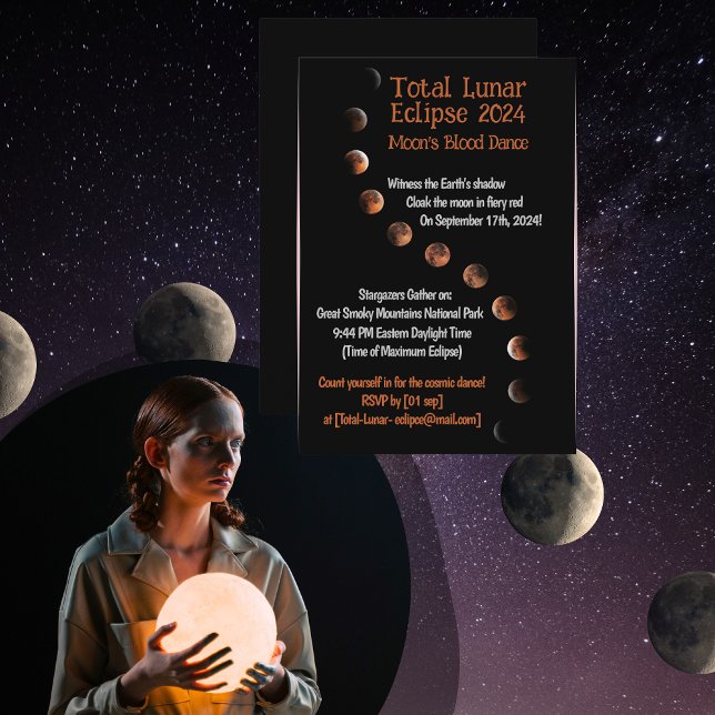 Moon's Blood Dance: Total Lunar Eclipse 2024 Invitation (Creator Uploaded)