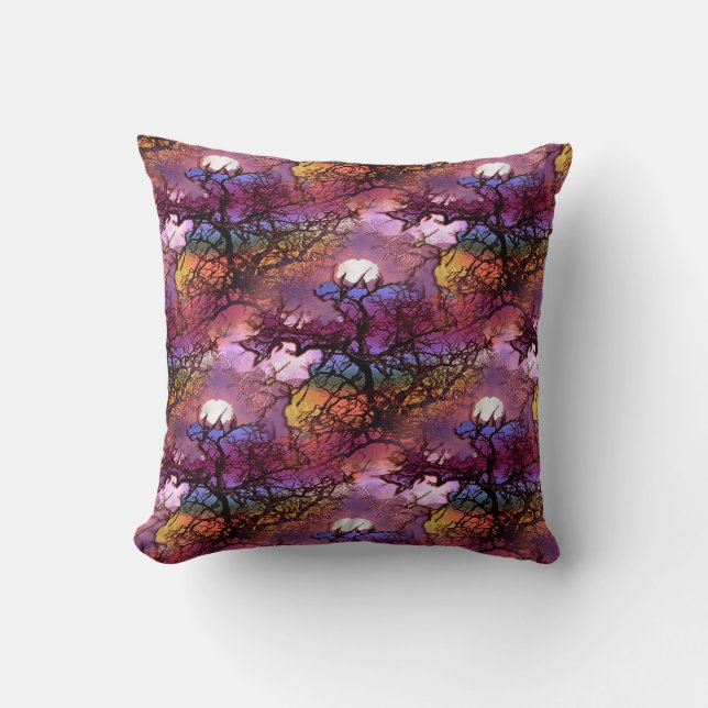 Moons  in the trees.... throw pillow (Front)